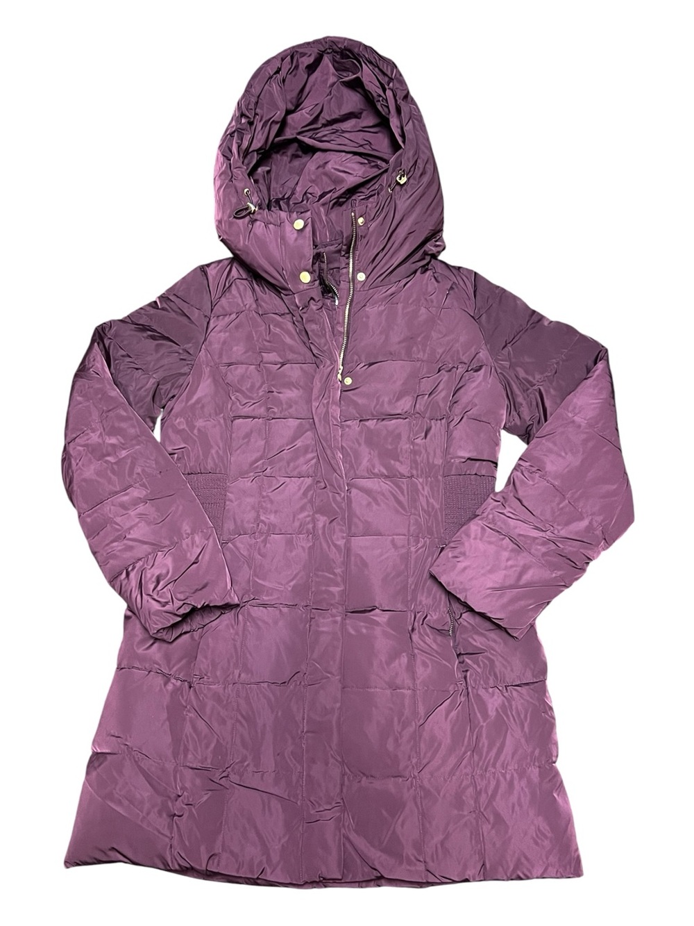 Cole Haan Signature Women’s Merlot Hooded Taffeta Down Coat Size M